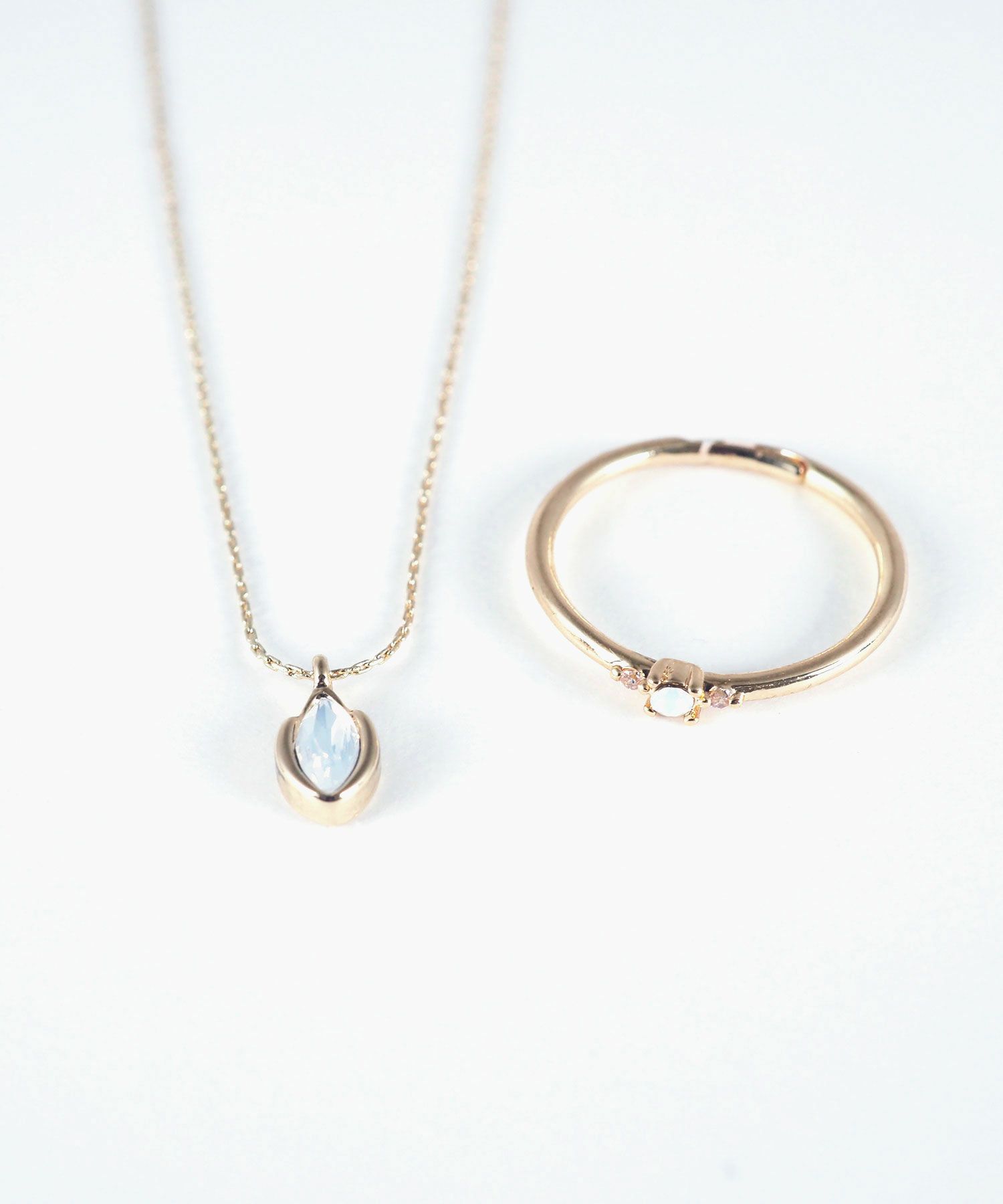 誕生石ネックレス＆リングセット