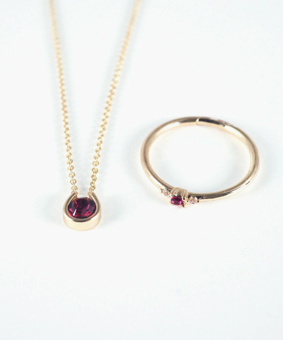 誕生石ネックレス＆リングセット