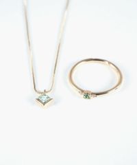 誕生石ネックレス＆リングセット