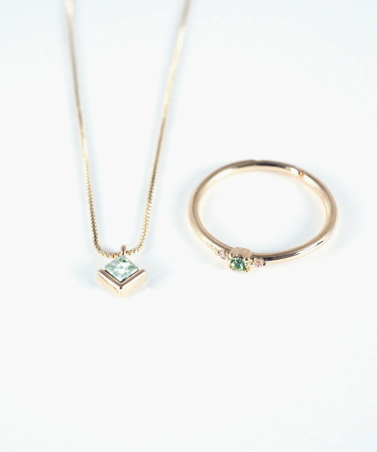 誕生石ネックレス＆リングセット