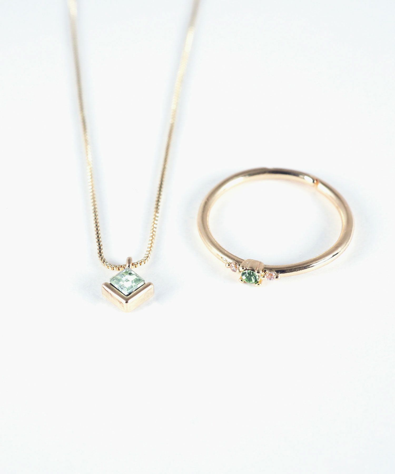 誕生石ネックレス＆リングセット