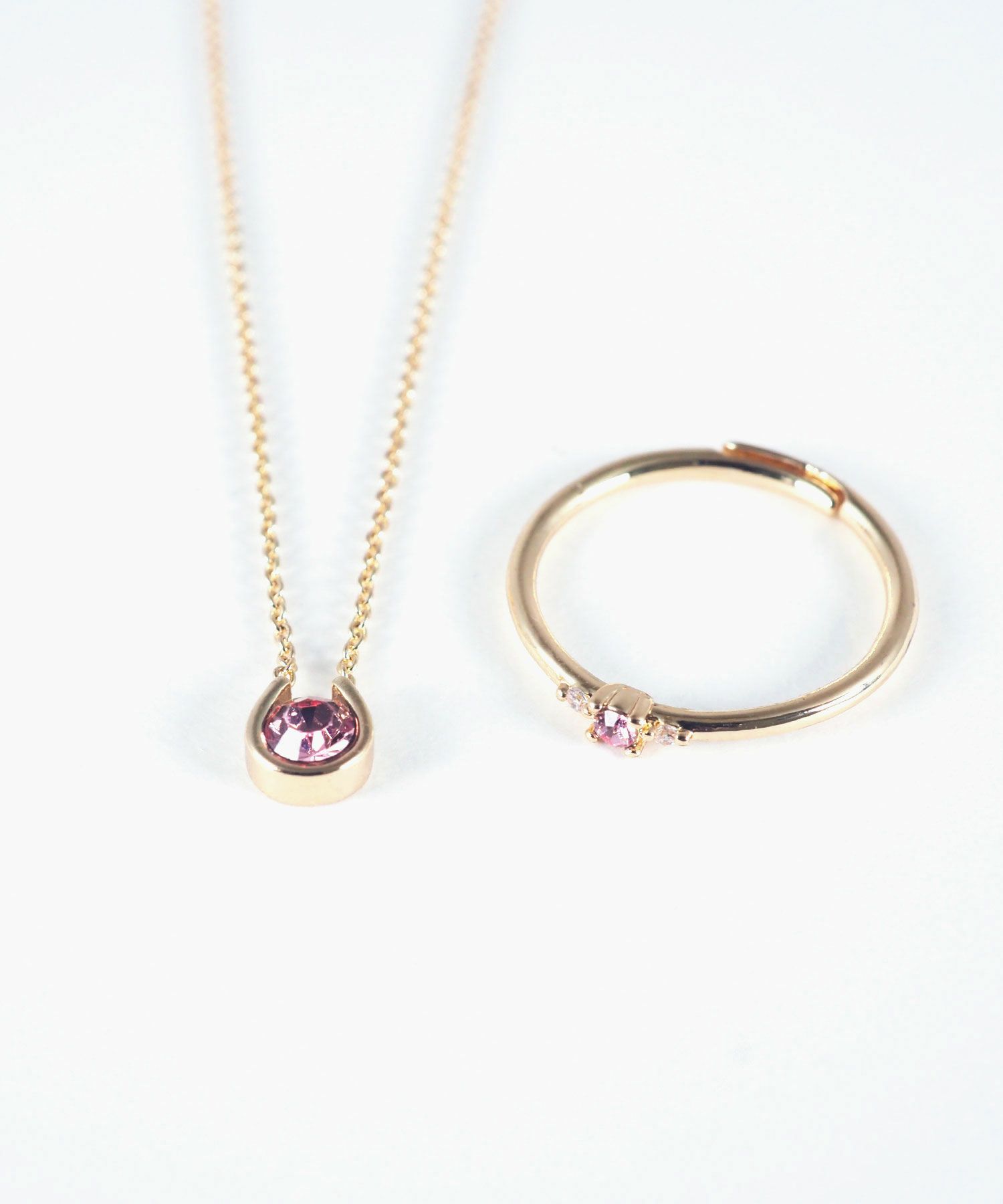 誕生石ネックレス＆リングセット