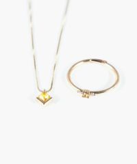 誕生石ネックレス＆リングセット