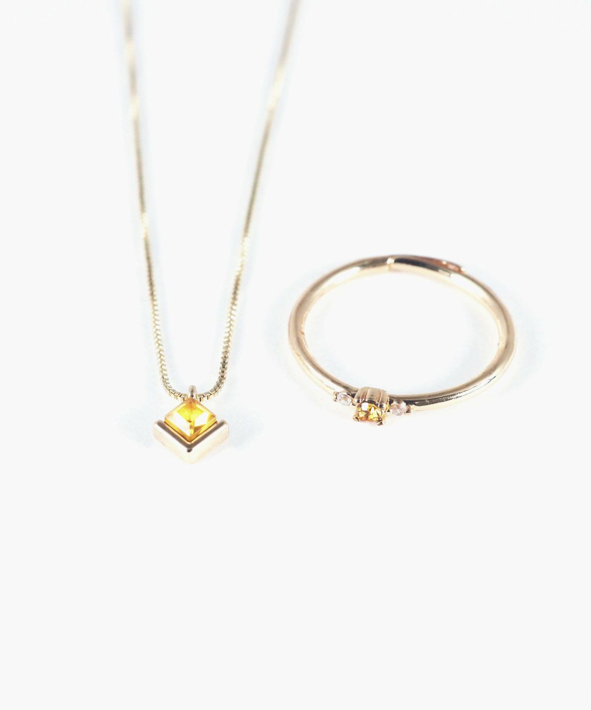 誕生石ネックレス＆リングセット