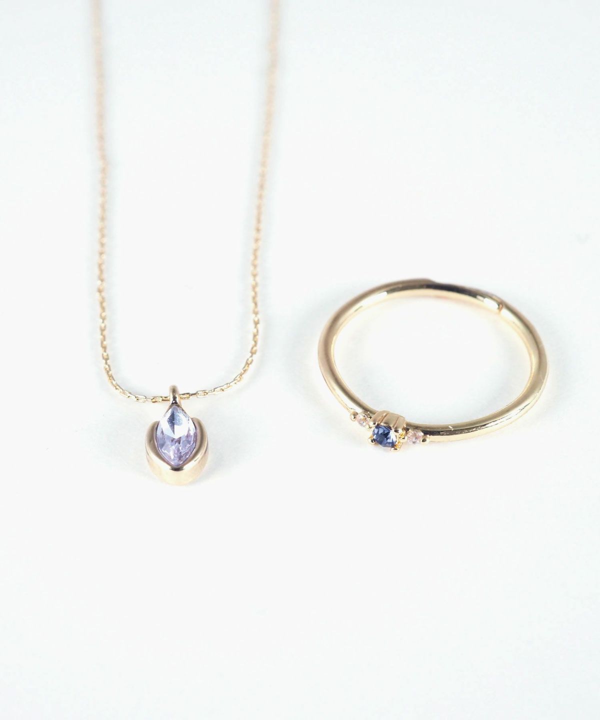 誕生石ネックレス＆リングセット