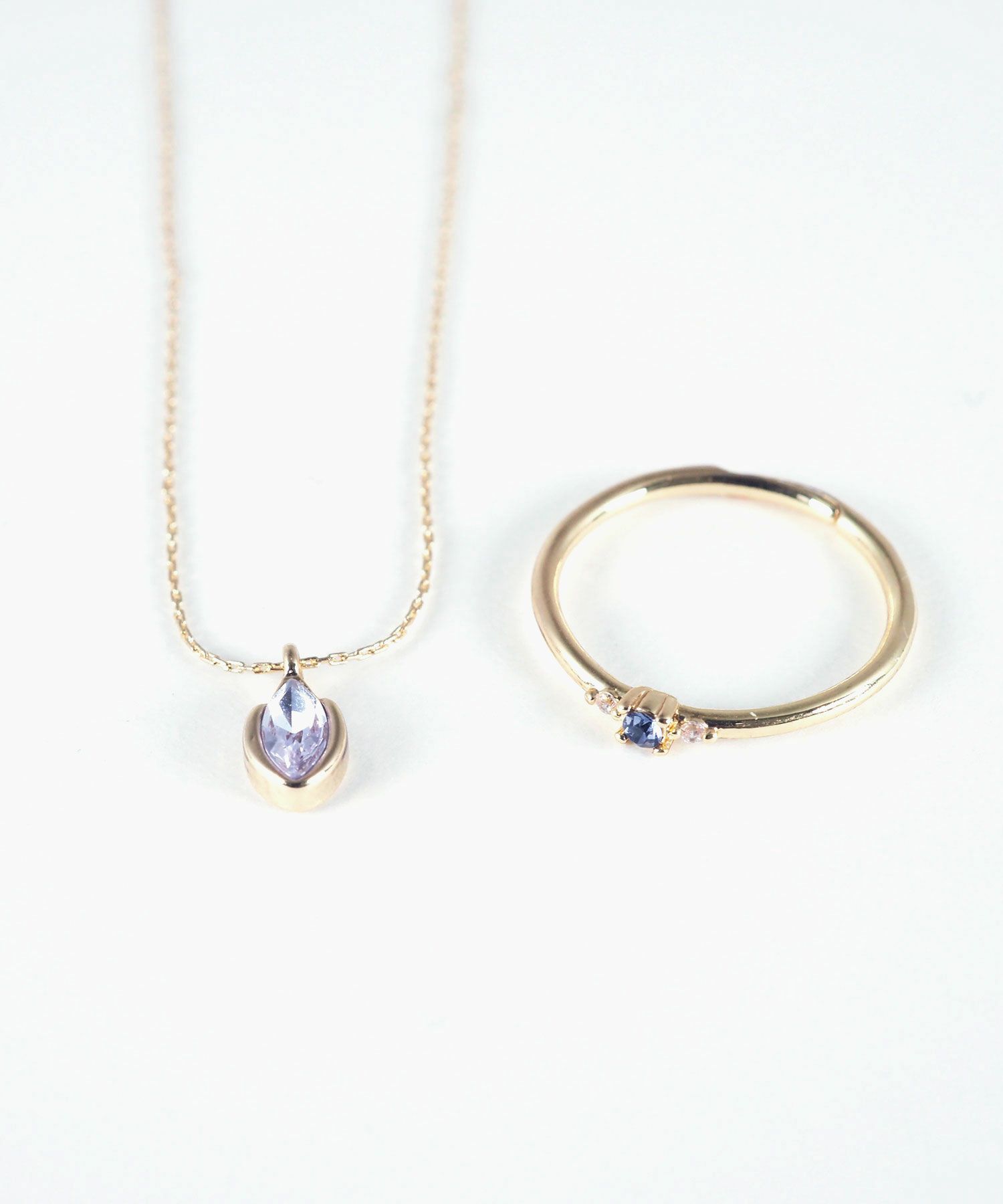 誕生石ネックレス＆リングセット