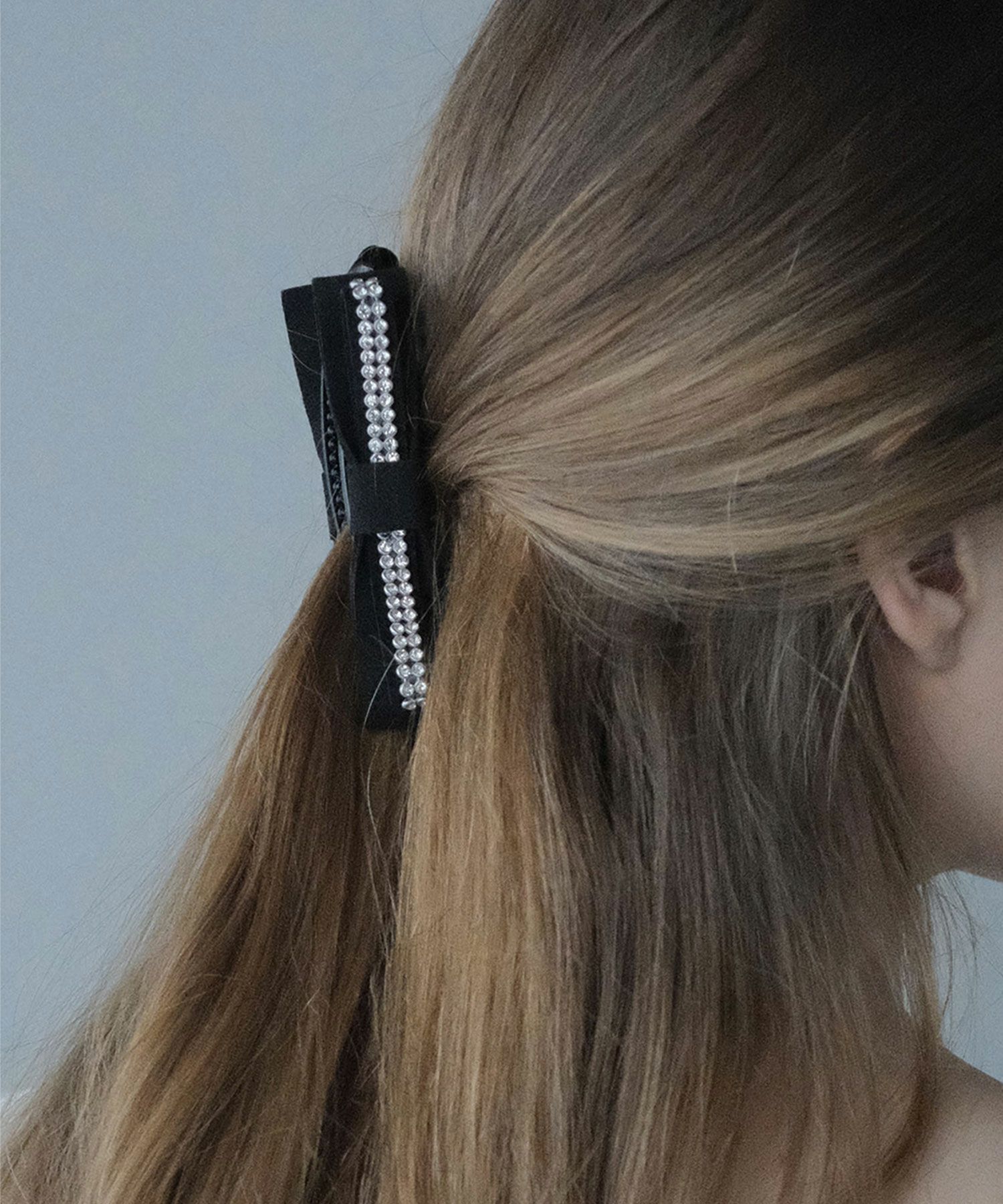 ラインストーンリボンバナナクリップ【JUNO PREMIUM】