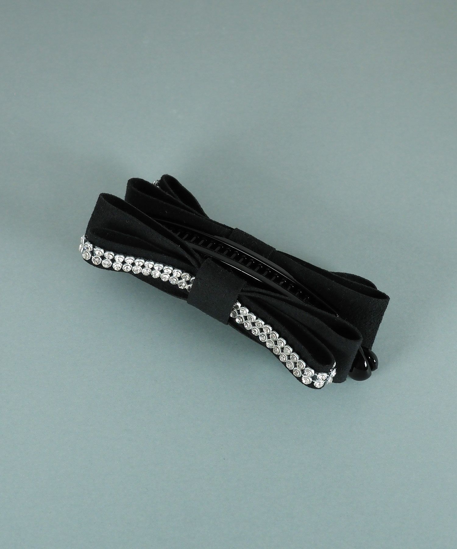 ラインストーンリボンバナナクリップ【JUNO PREMIUM】