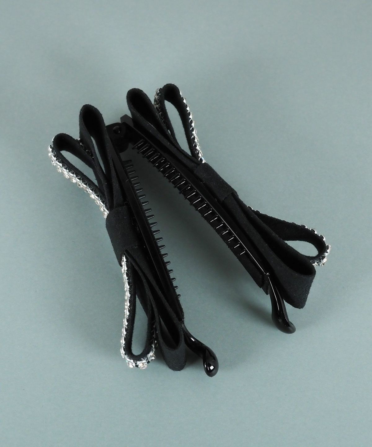 ラインストーンリボンバナナクリップ【JUNO PREMIUM】