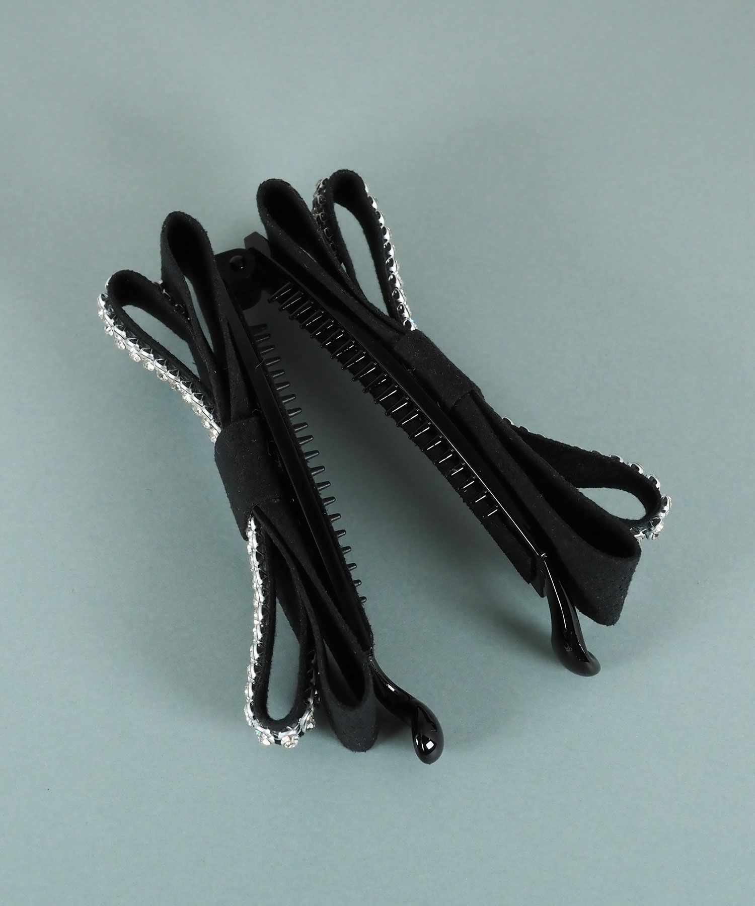 ラインストーンリボンバナナクリップ【JUNO PREMIUM】