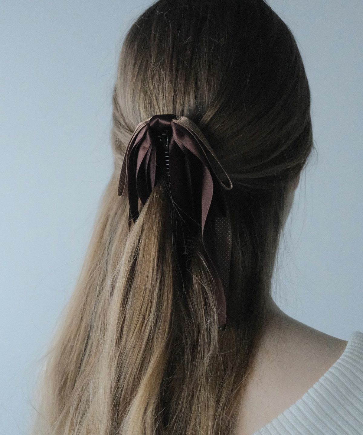 サテンロングリボンバナナクリップ【JUNO PREMIUM】