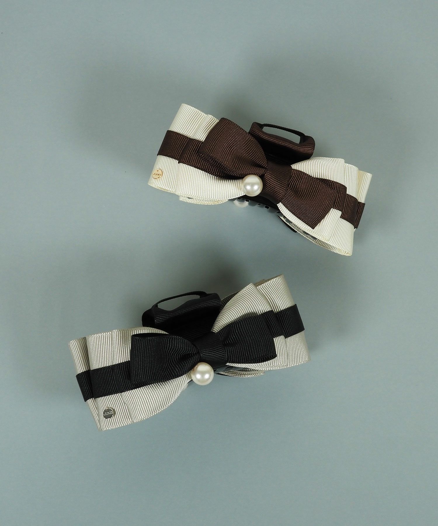 バイカラーグログランリボンバンスクリップ【JUNO PREMIUM】