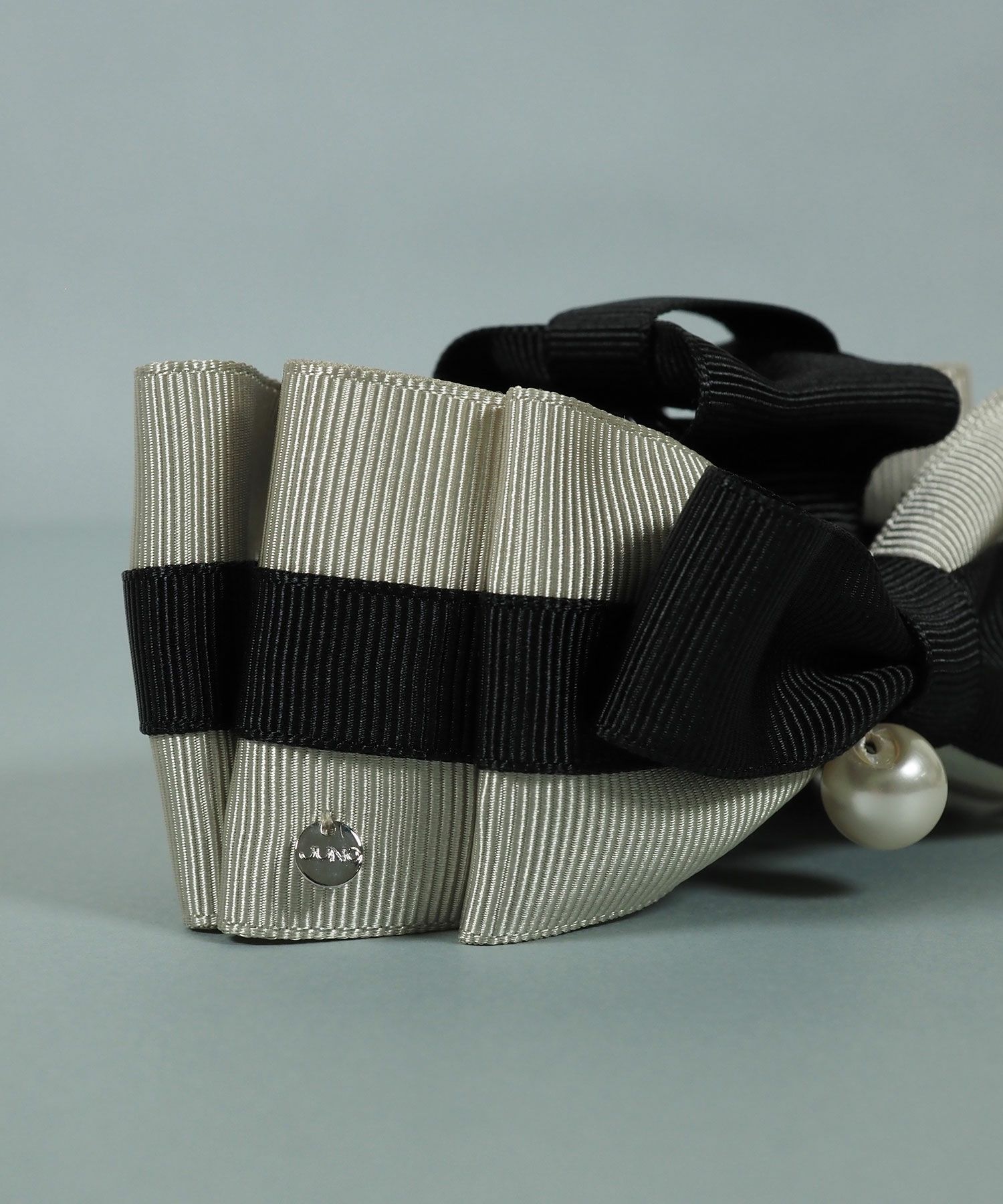 バイカラーグログランリボンバンスクリップ【JUNO PREMIUM】