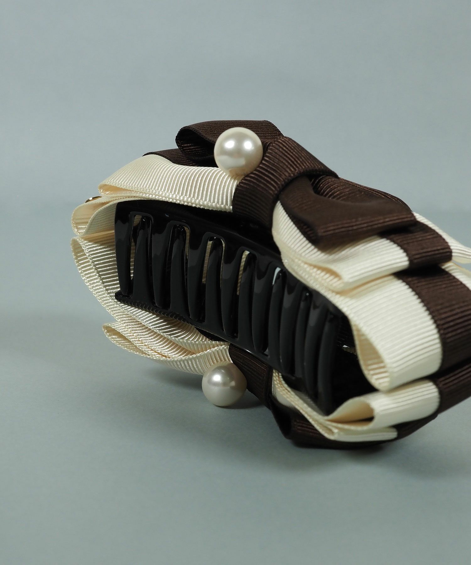 バイカラーグログランリボンバンスクリップ【JUNO PREMIUM】