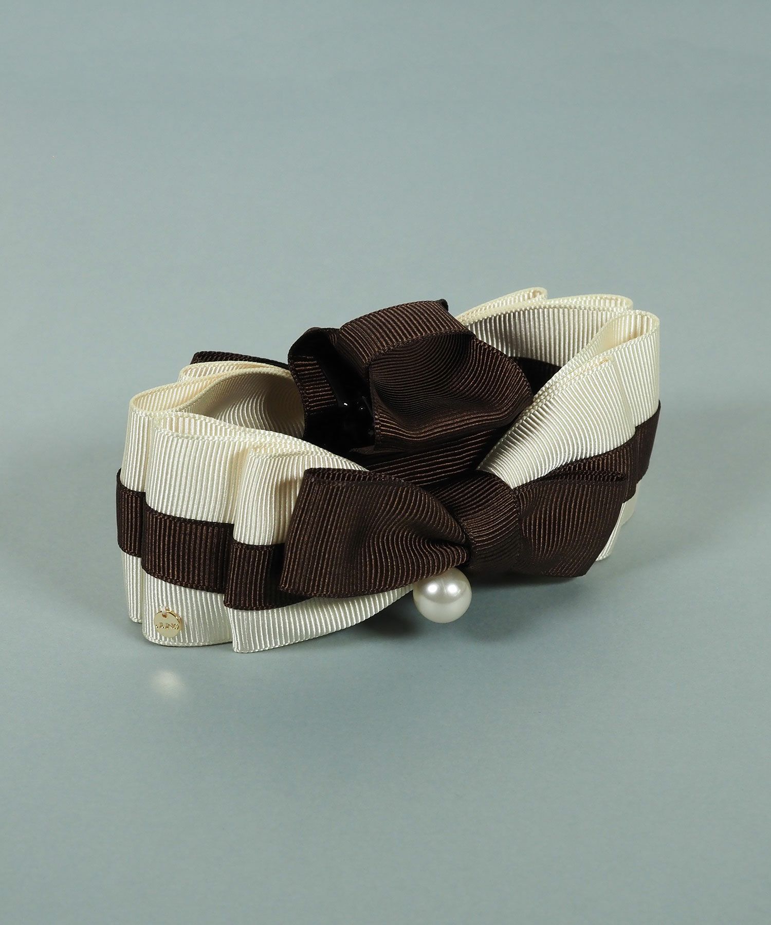 バイカラーグログランリボンバンスクリップ【JUNO PREMIUM】