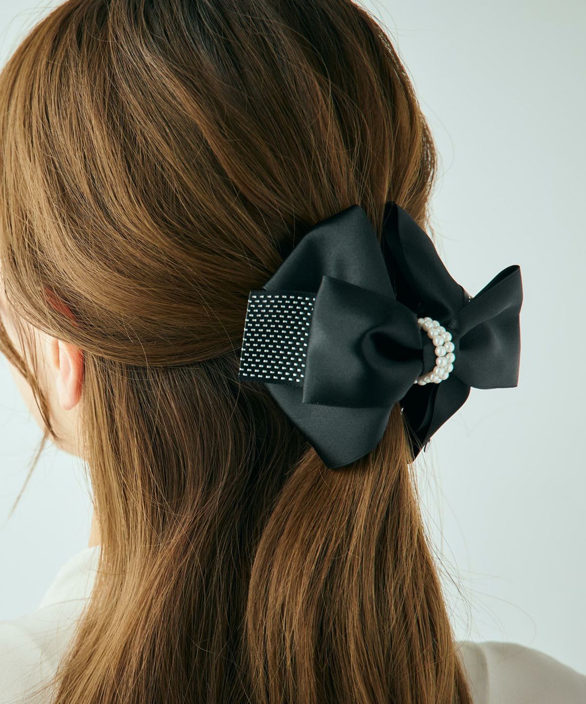 サテンリボンパールバンスクリップ【JUNO PREMIUM】