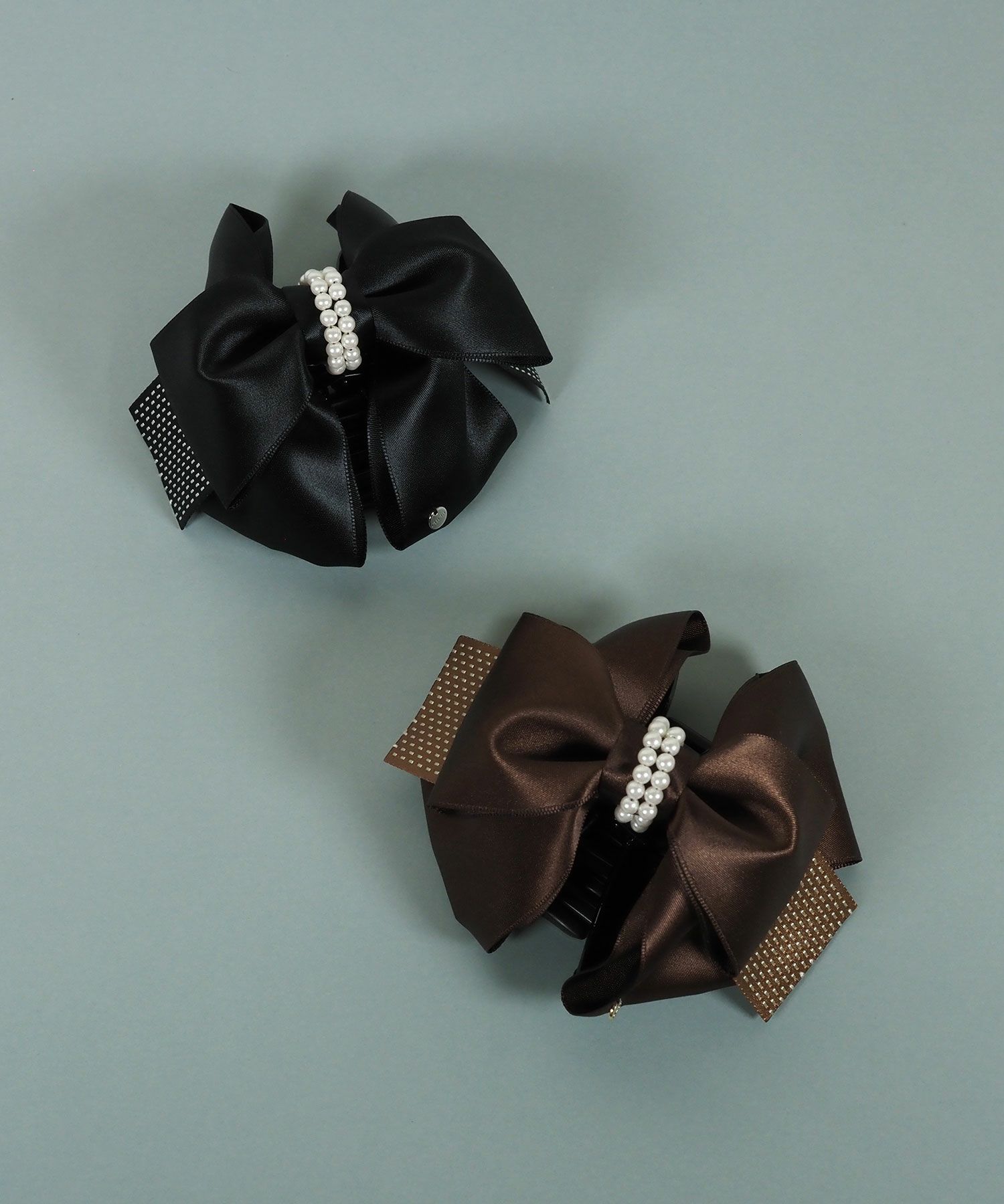 サテンリボンパールバンスクリップ【JUNO PREMIUM】