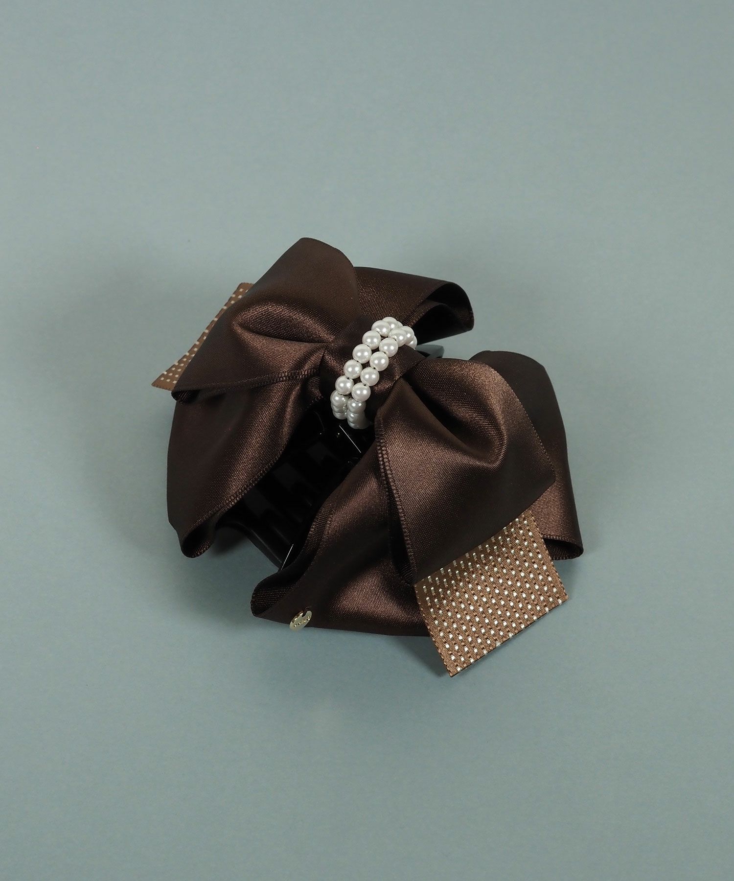 サテンリボンパールバンスクリップ【JUNO PREMIUM】