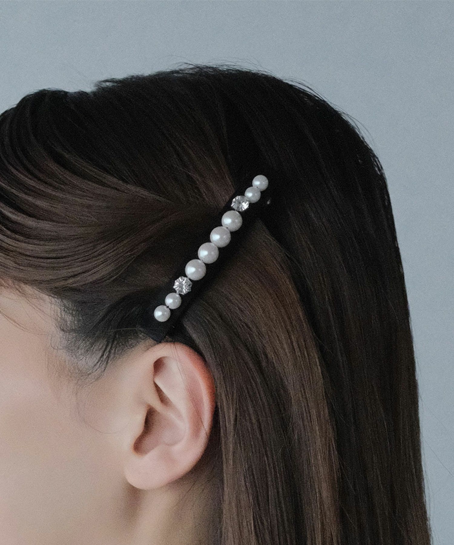 パールビジューラインバレッタ【JUNO PREMIUM】