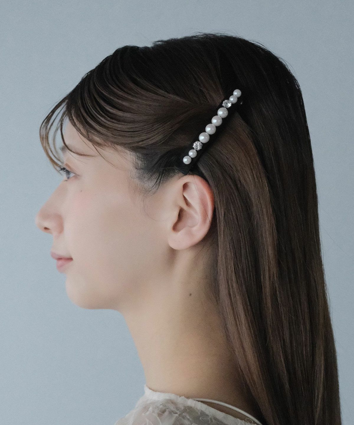 パールビジューラインバレッタ【JUNO PREMIUM】