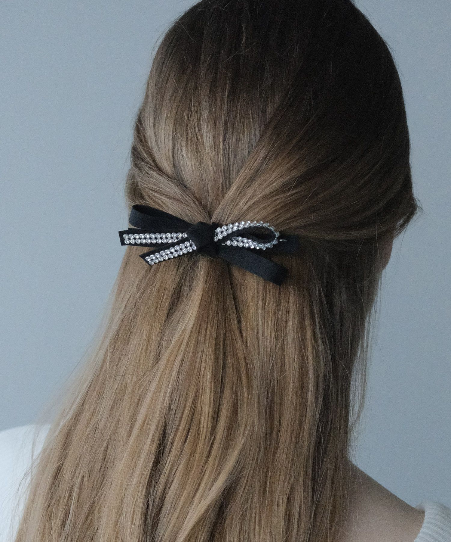 ラインストーンリボンバレッタ【JUNO PREMIUM】