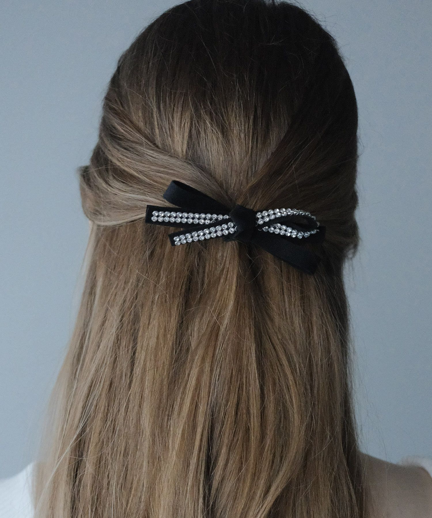 ラインストーンリボンバレッタ【JUNO PREMIUM】