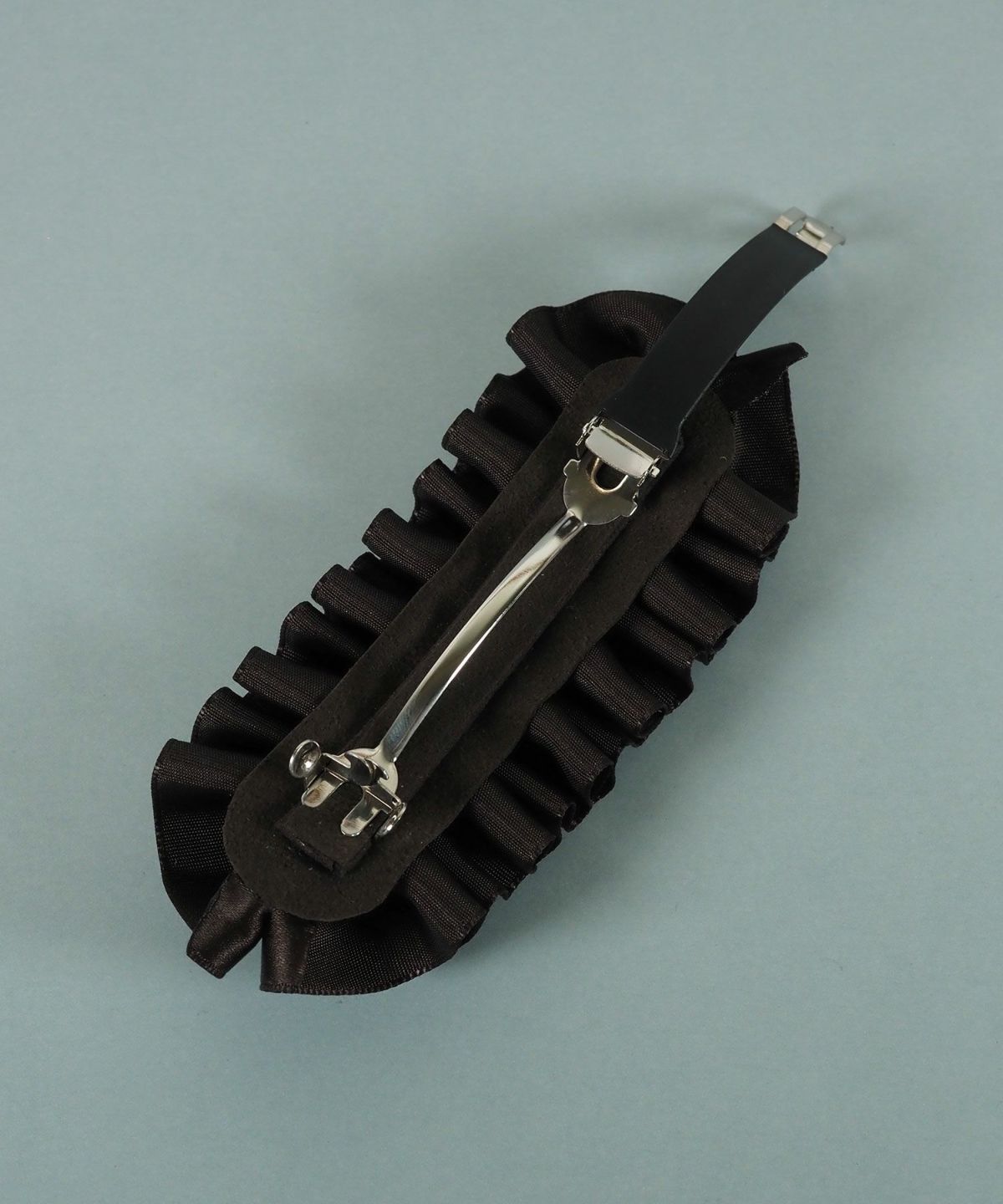 サテンリボンフリルパールバレッタ【JUNO PREMIUM】