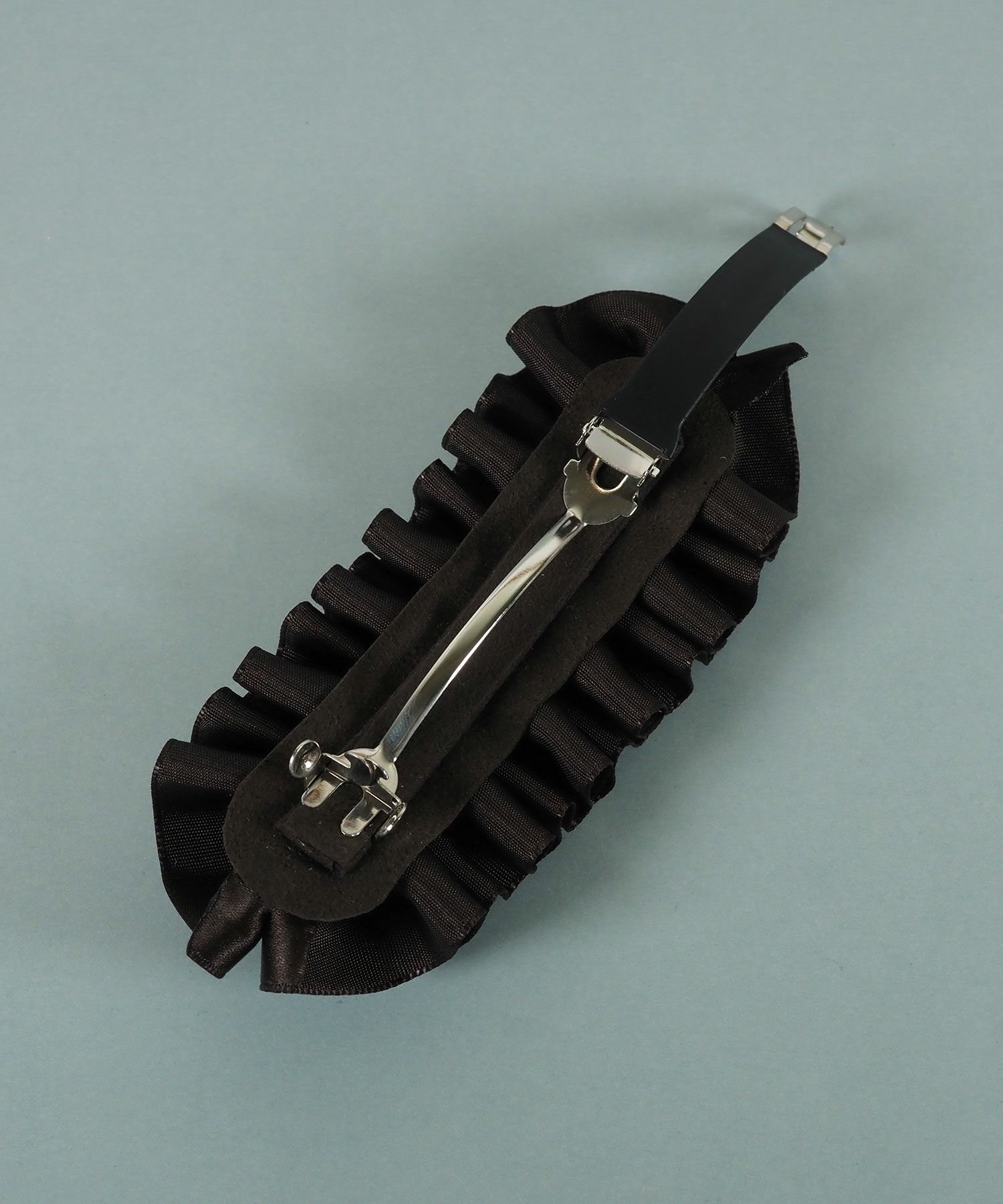 サテンリボンフリルパールバレッタ【JUNO PREMIUM】