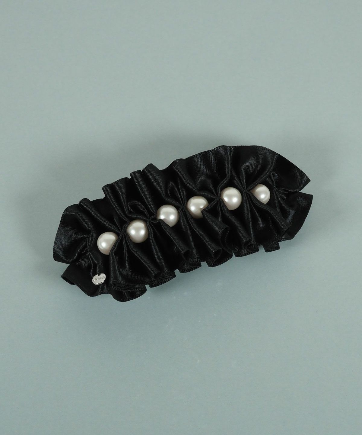 サテンリボンフリルパールバレッタ【JUNO PREMIUM】