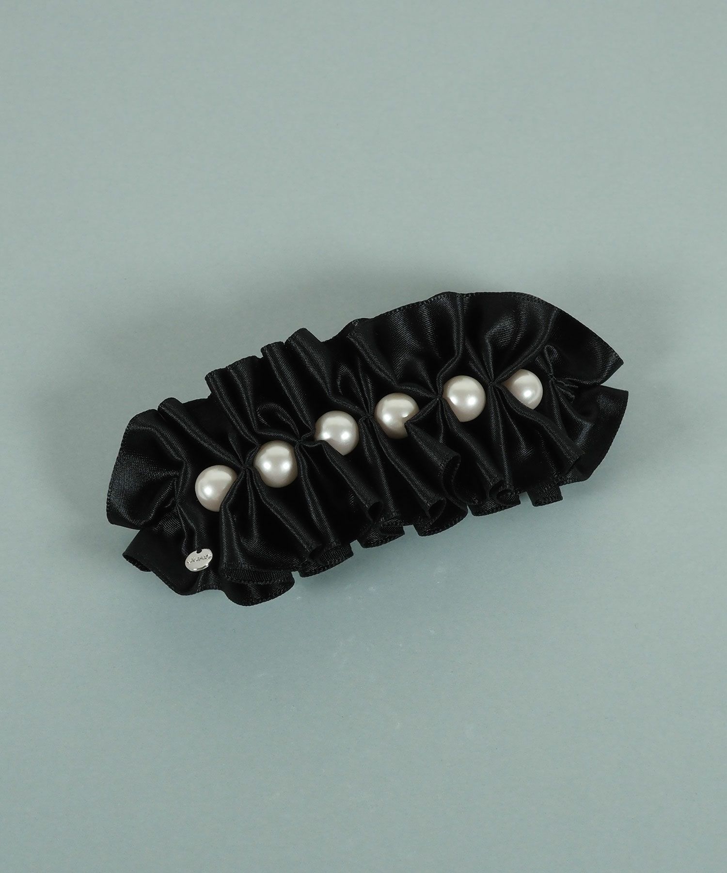 サテンリボンフリルパールバレッタ【JUNO PREMIUM】
