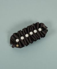 サテンリボンフリルパールバレッタ【JUNO PREMIUM】