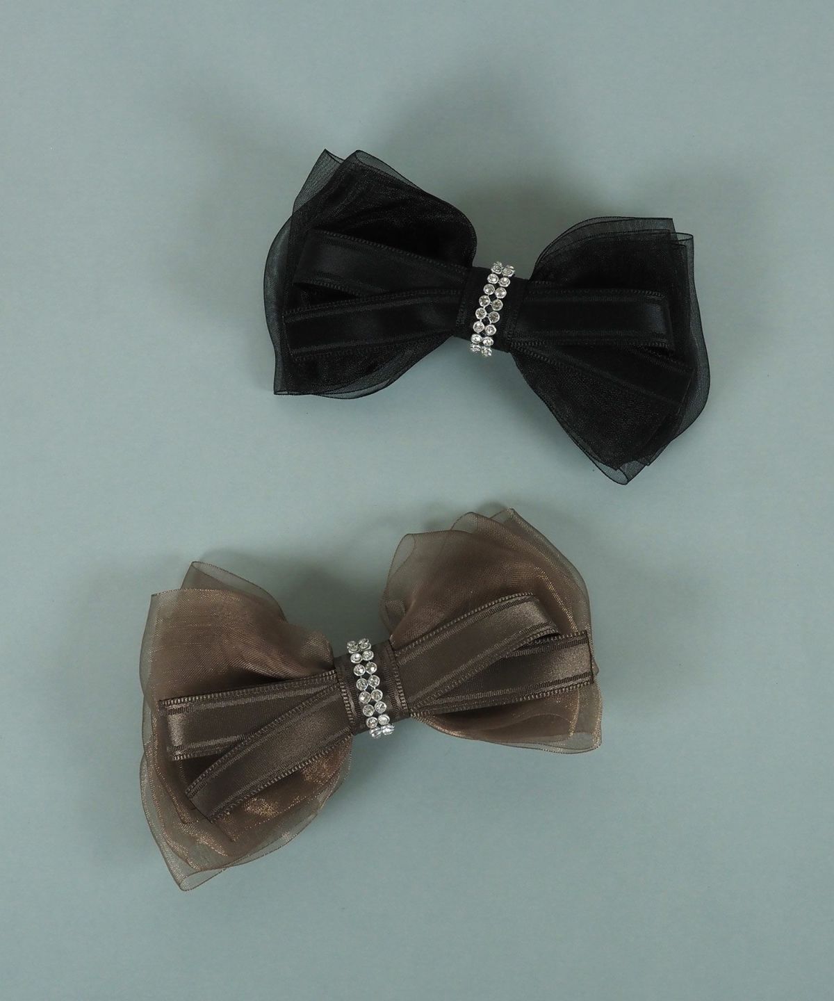 シアーリボンラインストーンバレッタ【JUNO PREMIUM】