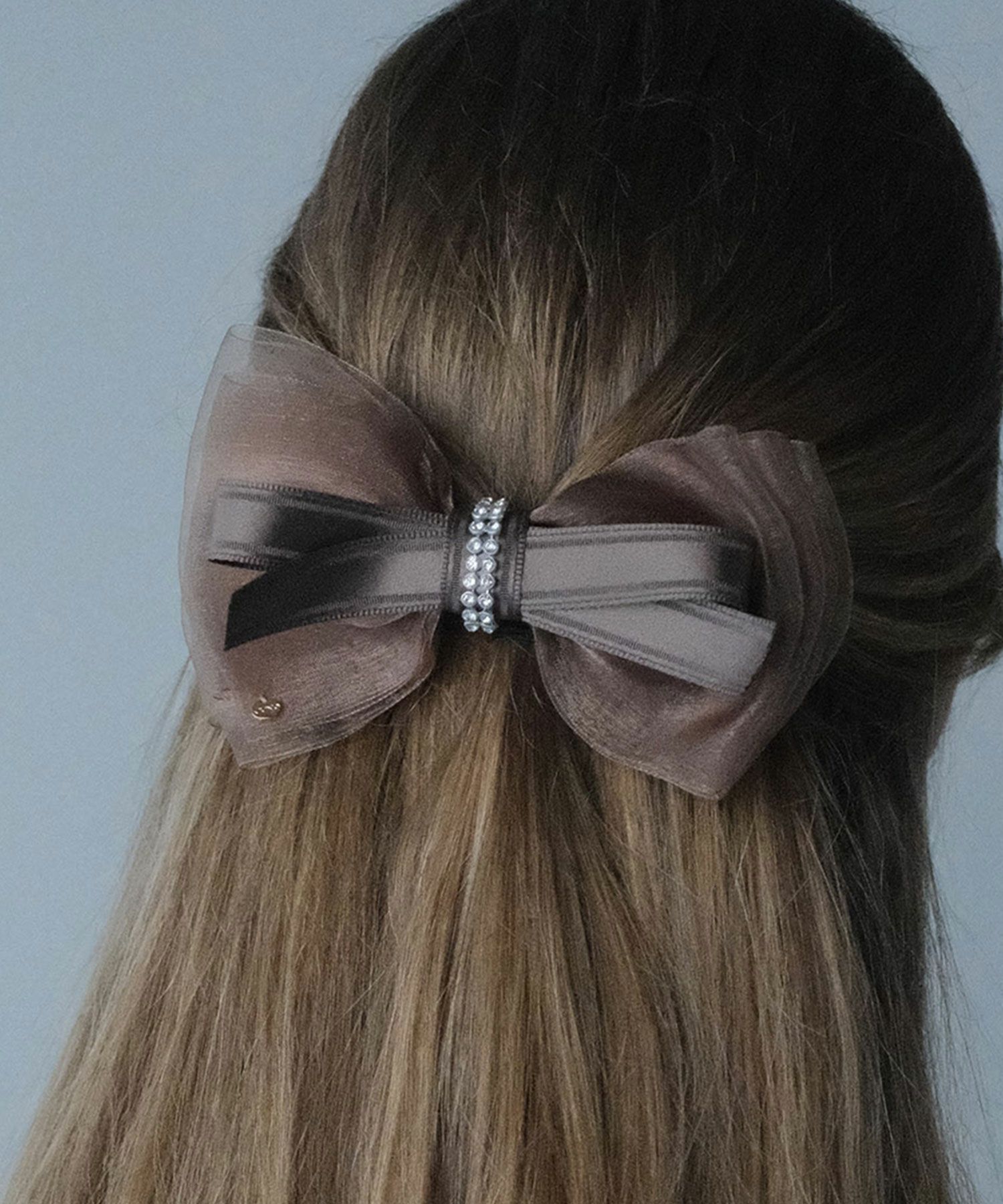 シアーリボンラインストーンバレッタ【JUNO PREMIUM】