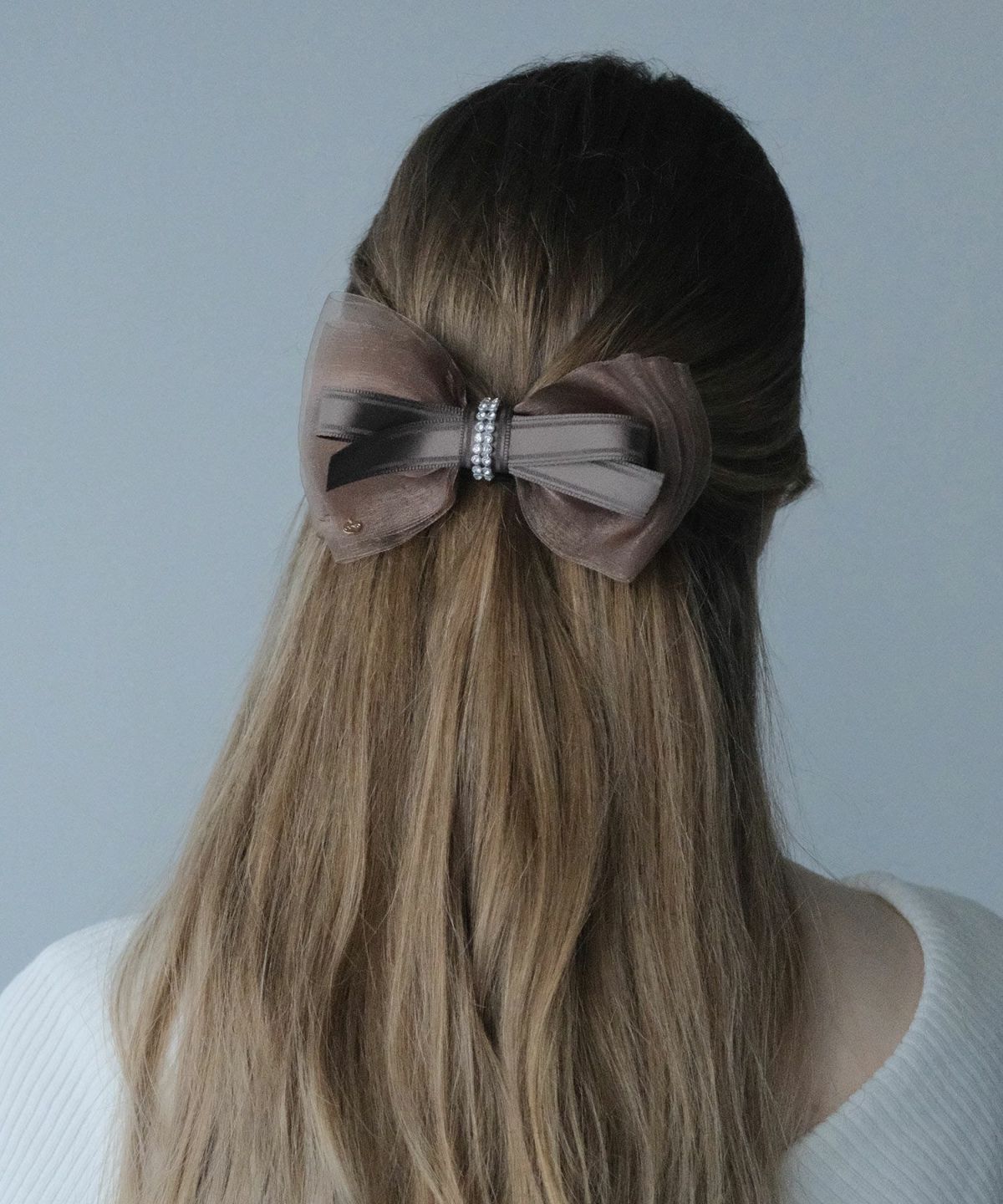 シアーリボンラインストーンバレッタ【JUNO PREMIUM】