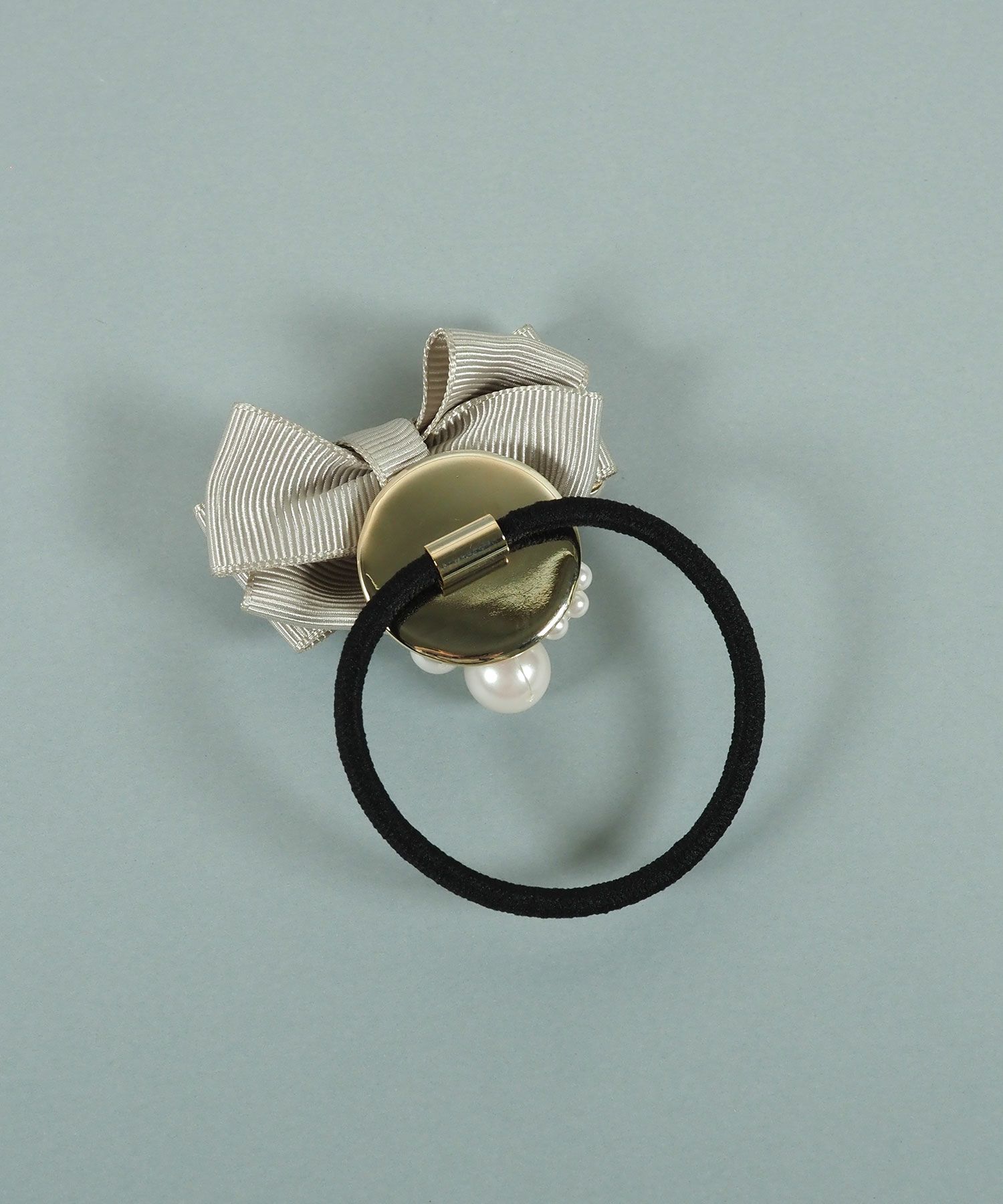 グログランリボンパールヘアゴム【JUNO PREMIUM】