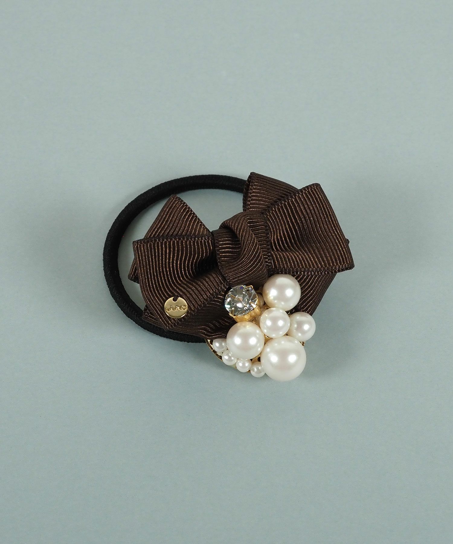 グログランリボンパールヘアゴム【JUNO PREMIUM】