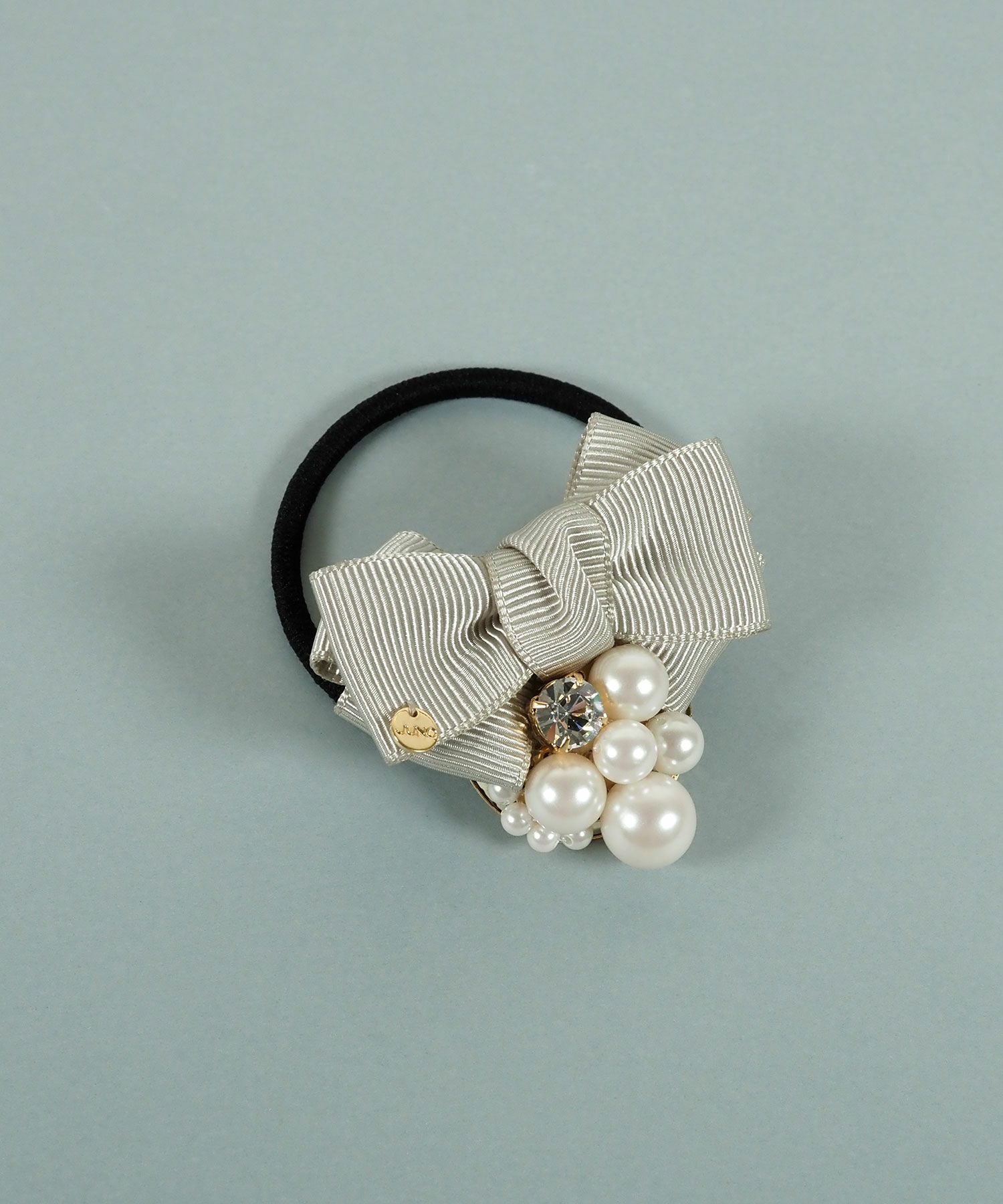 グログランリボンパールヘアゴム【JUNO PREMIUM】