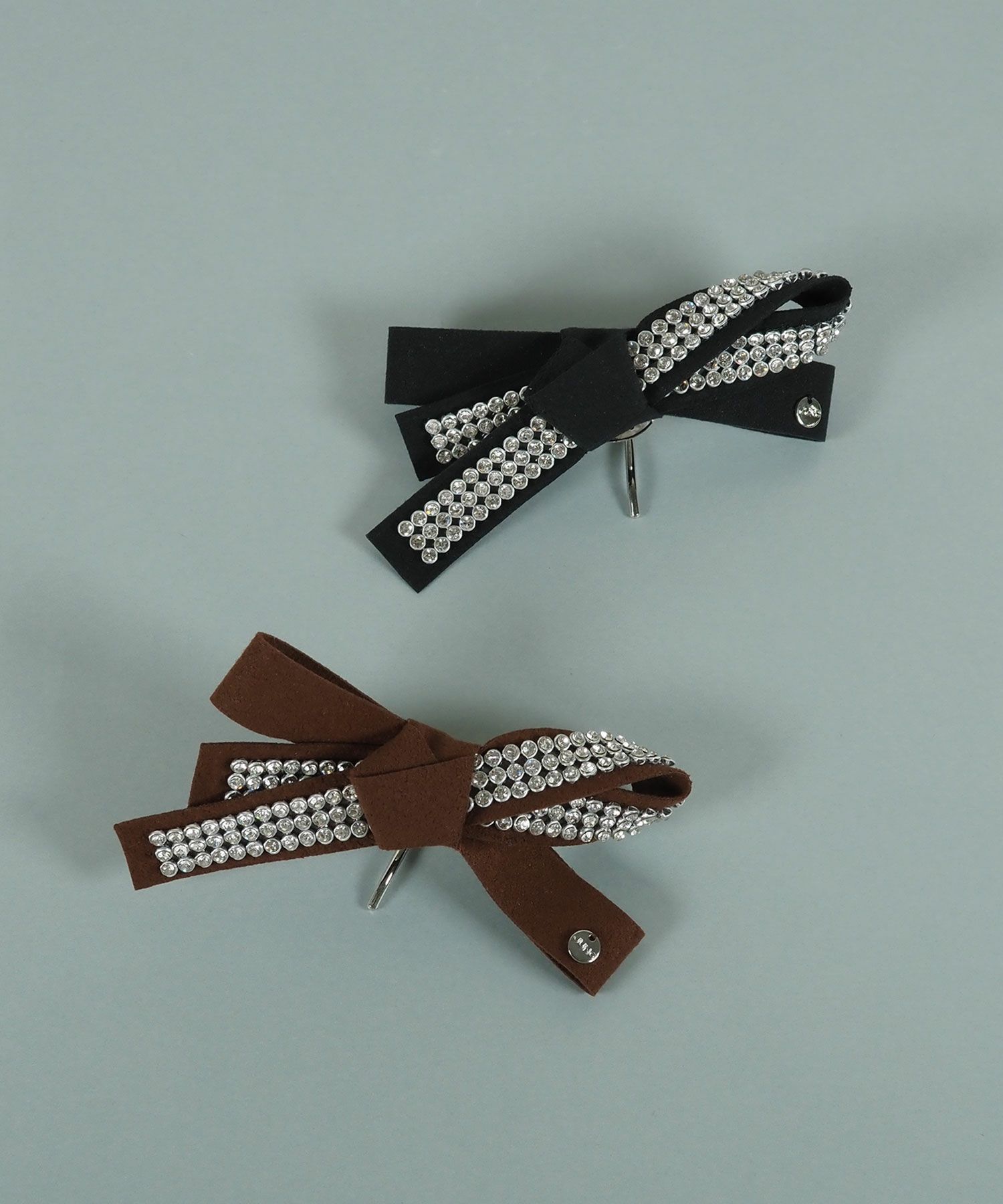 ラインストーンリボンポニーフック【JUNO PREMIUM】