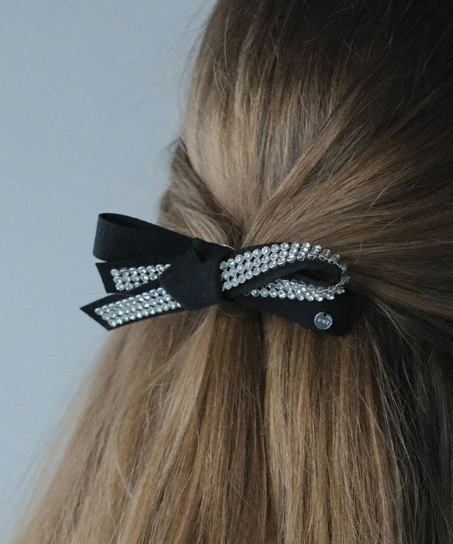 ラインストーンリボンポニーフック【JUNO PREMIUM】