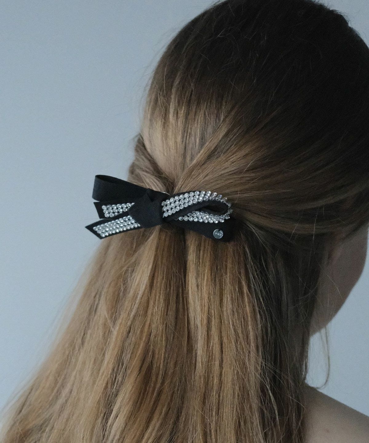 ラインストーンリボンポニーフック【JUNO PREMIUM】