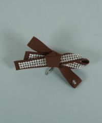 ラインストーンリボンポニーフック【JUNO PREMIUM】