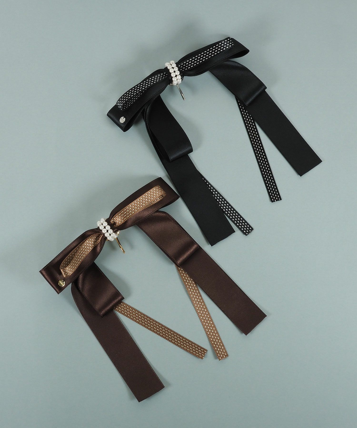 サテンロングリボンポニーフック【JUNO PREMIUM】