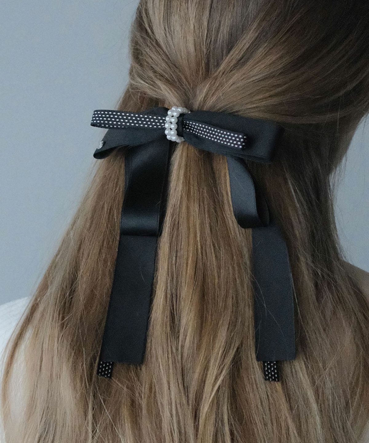 サテンロングリボンポニーフック【JUNO PREMIUM】