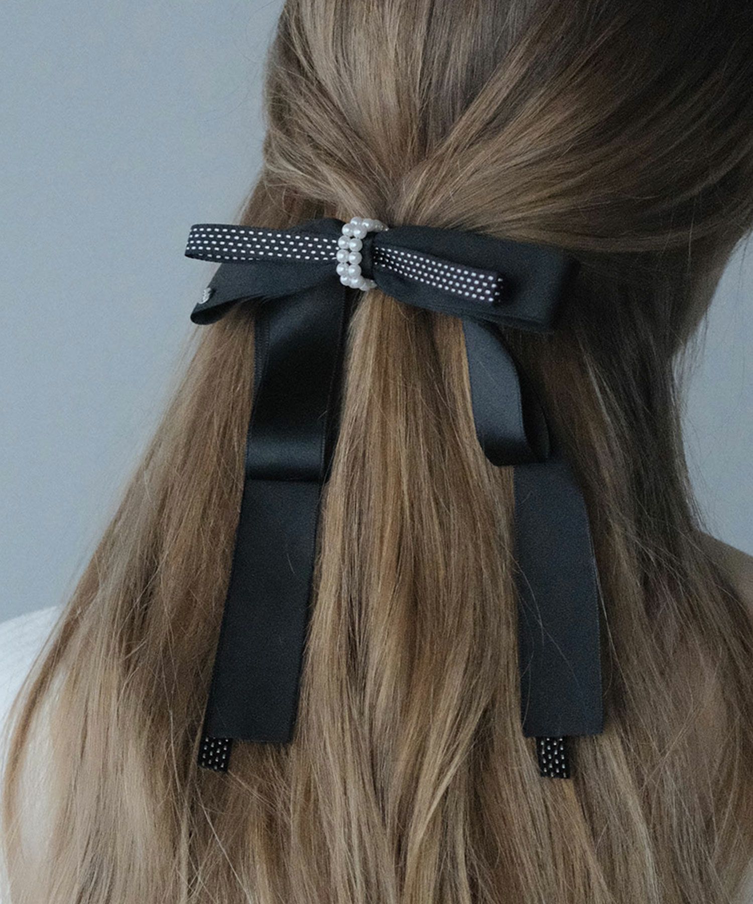 サテンロングリボンポニーフック【JUNO PREMIUM】