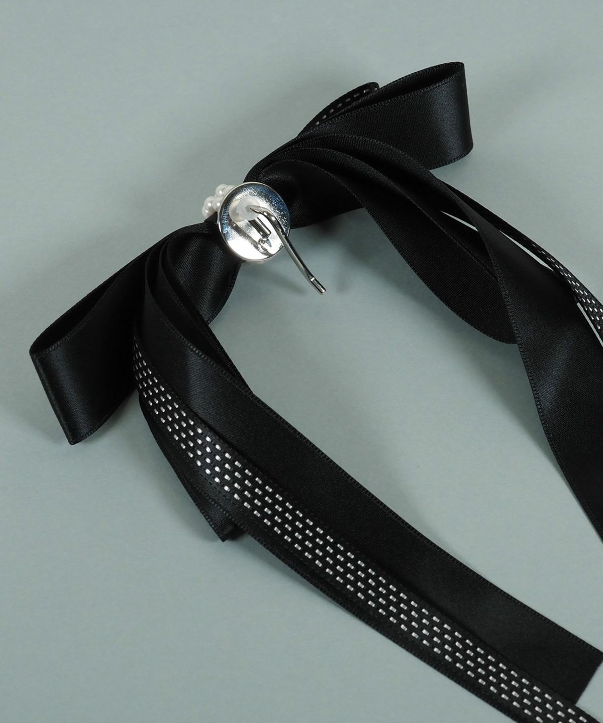 サテンロングリボンポニーフック【JUNO PREMIUM】