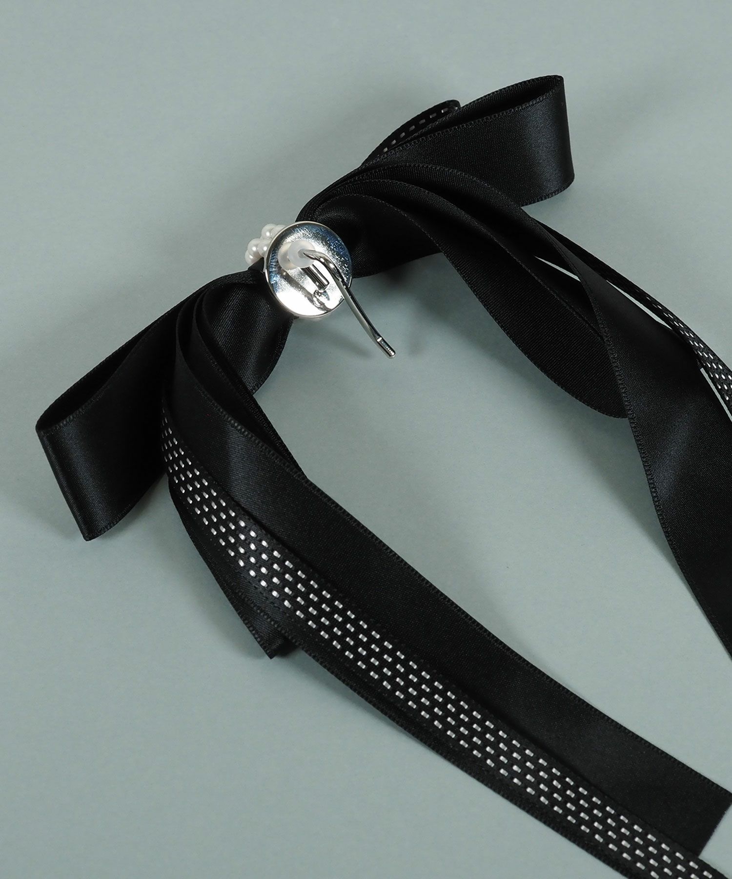 サテンロングリボンポニーフック【JUNO PREMIUM】