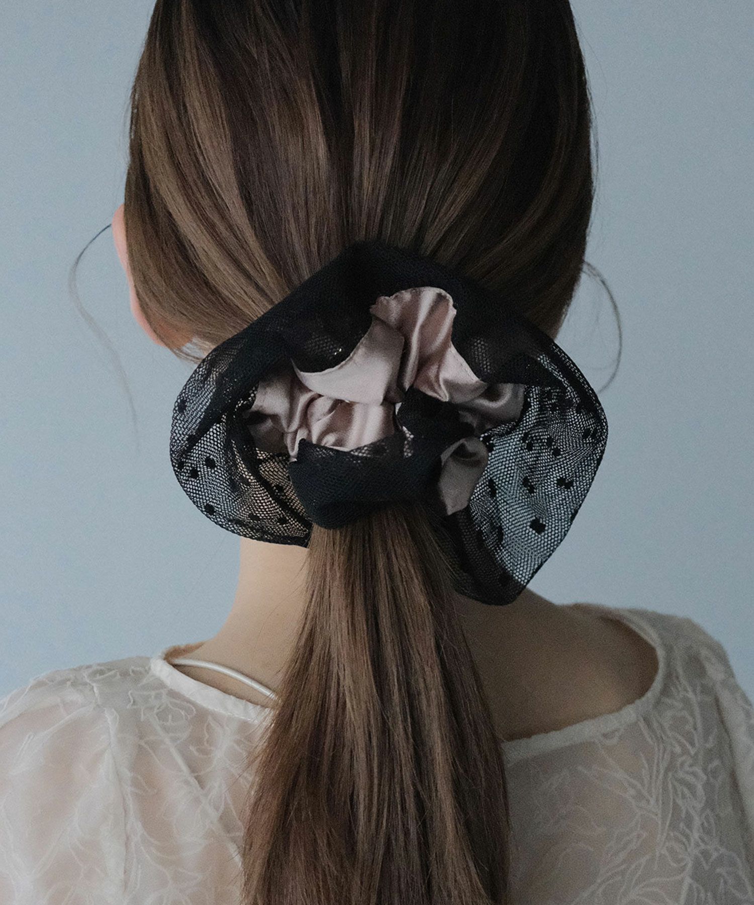 ドットチュールサテンビッグシュシュ【JUNO PREMIUM】