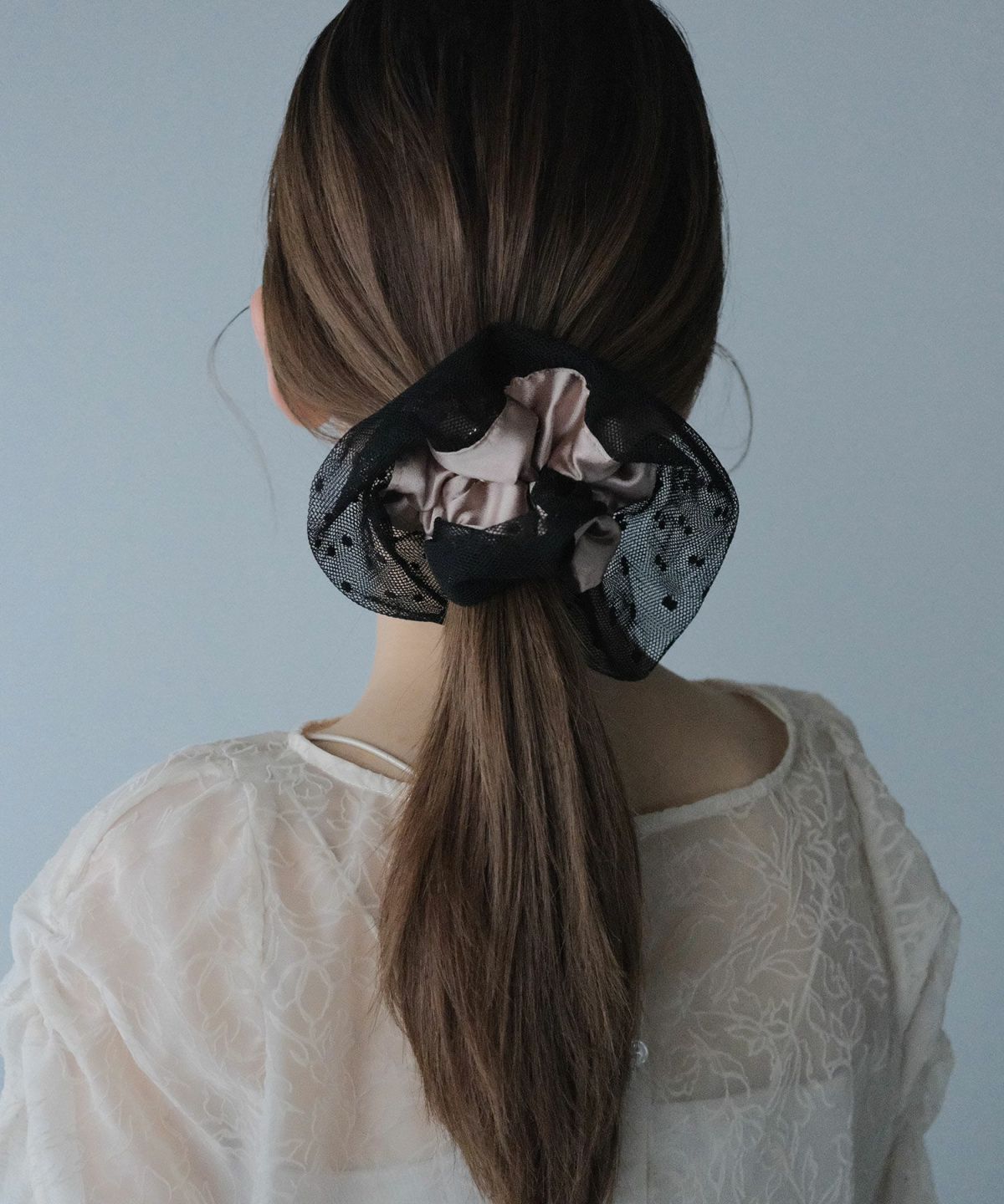 ドットチュールサテンビッグシュシュ【JUNO PREMIUM】