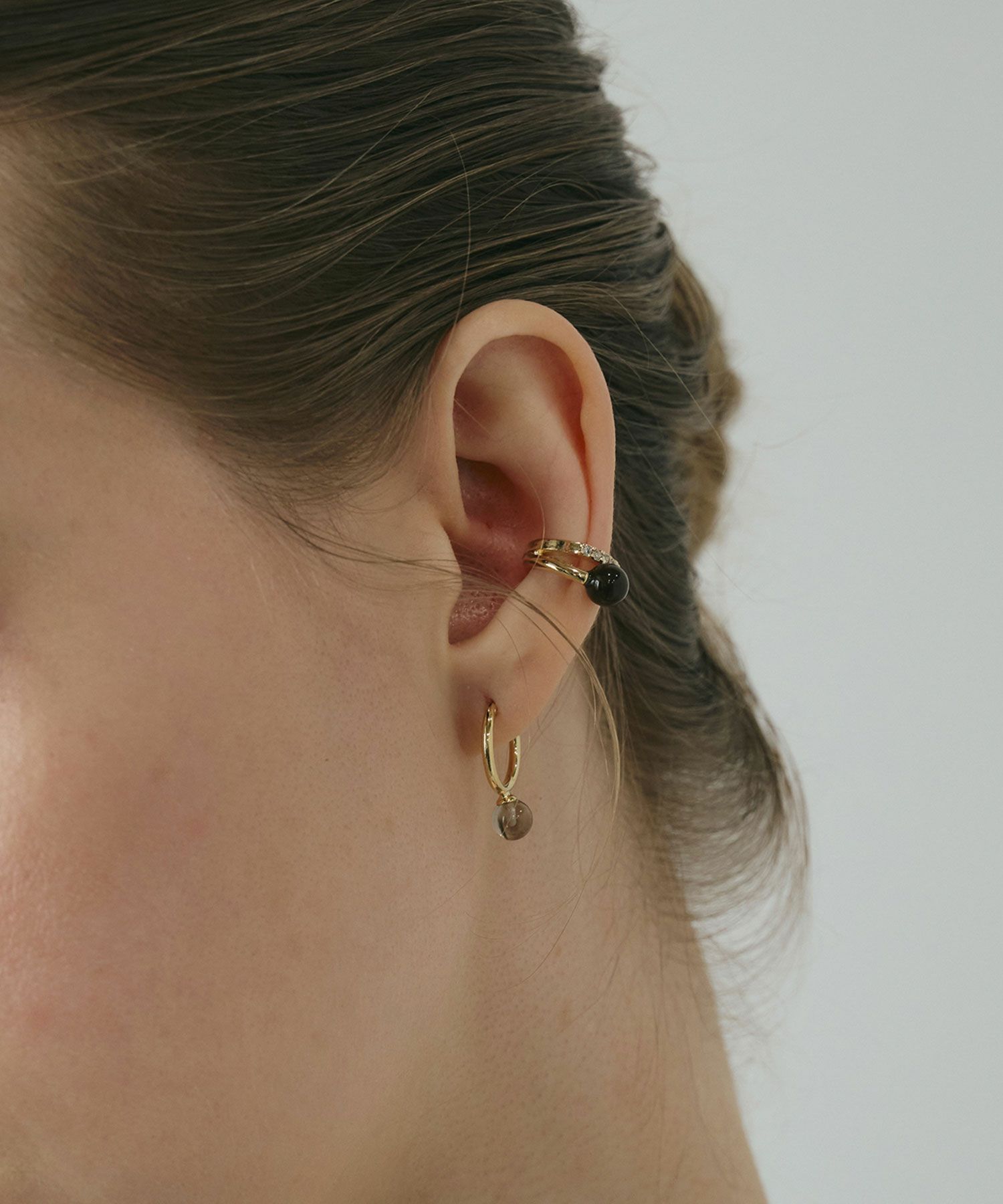 ストーンフープピアス【MUK blossom stone】