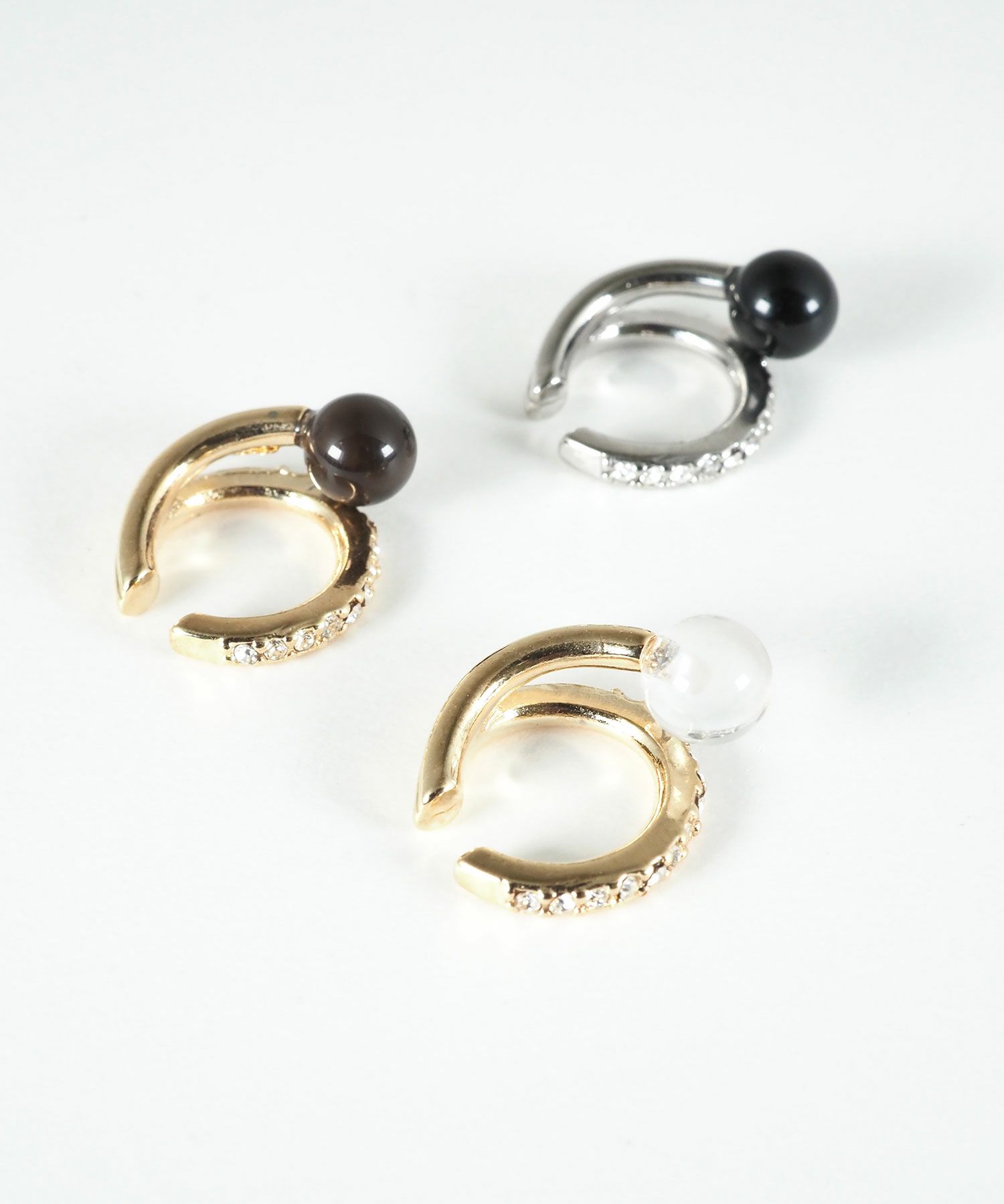 ストーン×ガラスイヤーカフ【MUK blossom stone】